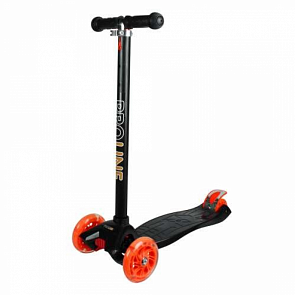 Самокат ProLine GT9434 управление наклоном, колеса светящиеся 120 и 80 мм., черно-оранжевый (ProLine, 1017303)